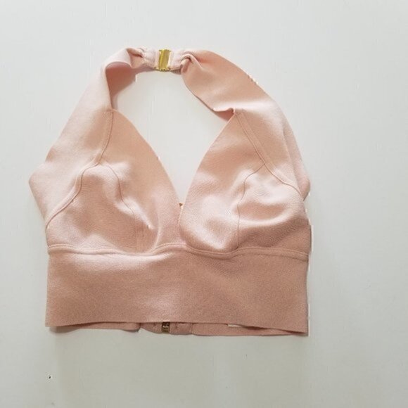 Babaton‎ Cascada Bandage Halter Pink Crop Top Size XS - Picture 2 of 6